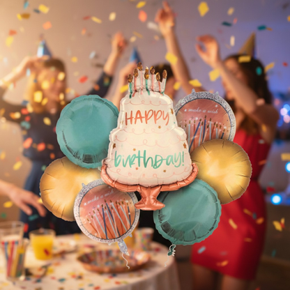 Make a Wish Happy Birthday Pastel Balloons Set - 7PC