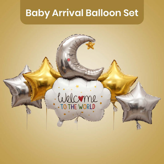 Welcome to the World Moon & Cloud Balloon Set - 5PC