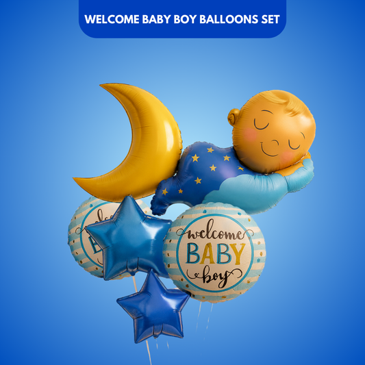 Welcome Baby Boy Balloon Set - 6PC