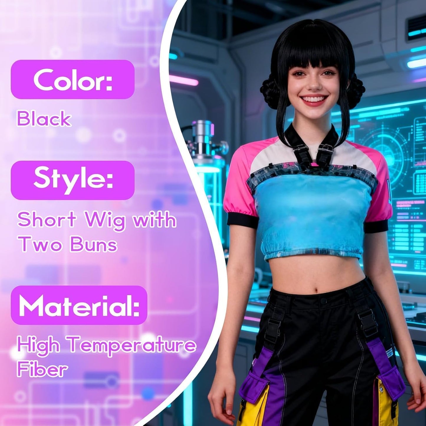 K-POP Zoey Black Wig