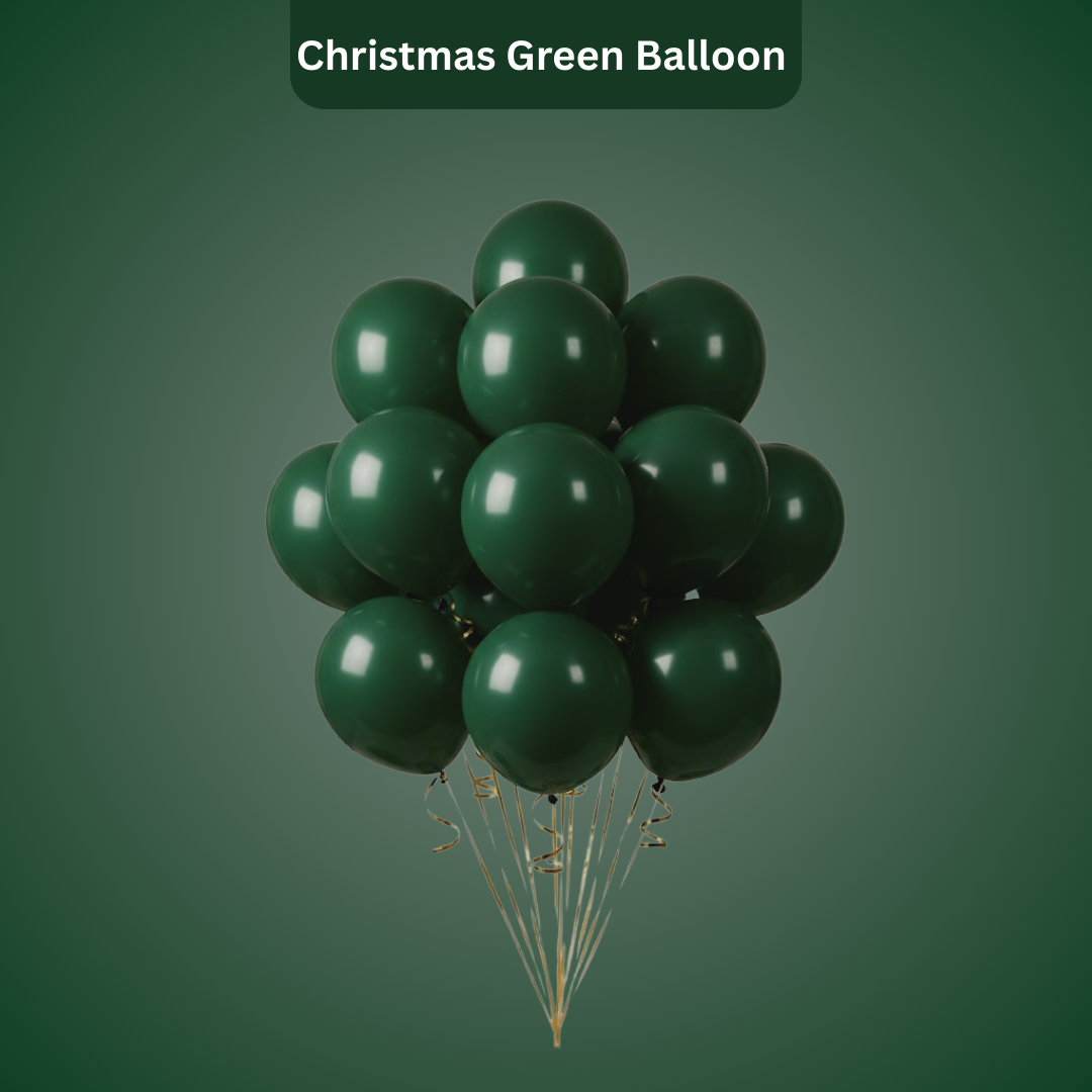 Christmas Green Balloon 10"-50ct