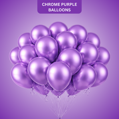 Chrome Purple Balloons 12 inches - 10PC