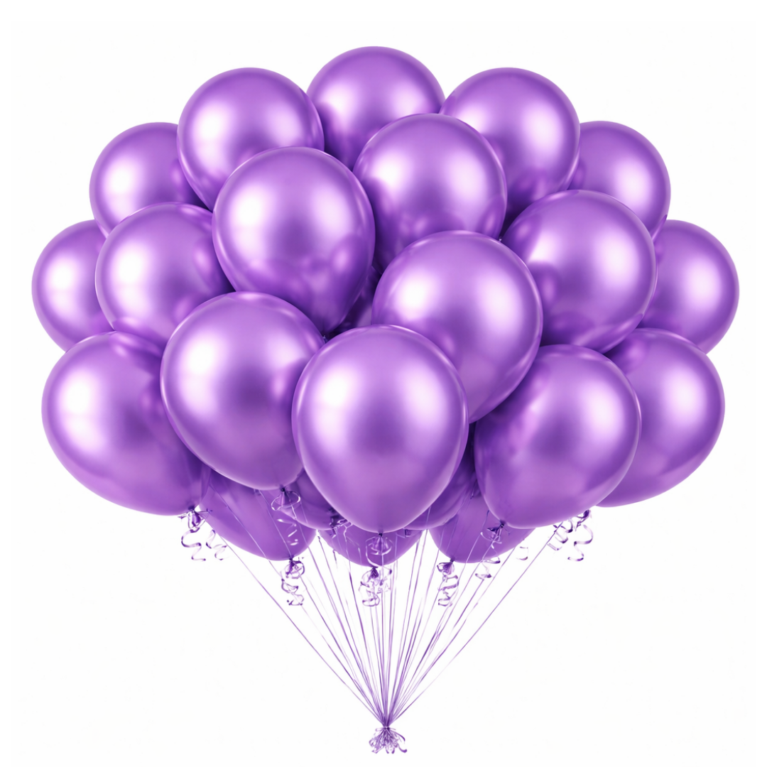 Chrome Purple Balloons 12 inches - 10PC