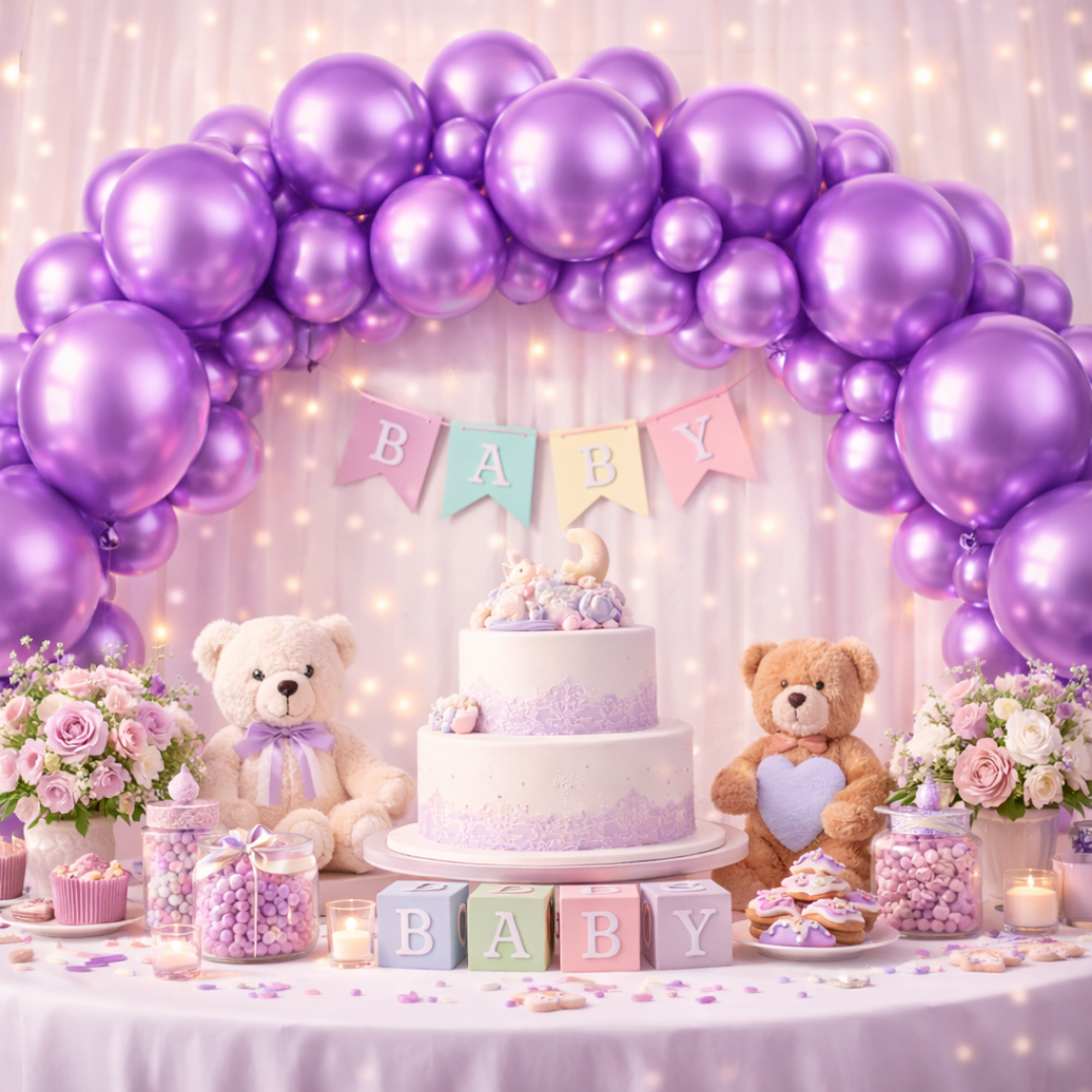 Chrome Purple Balloons 12 inches - 10PC