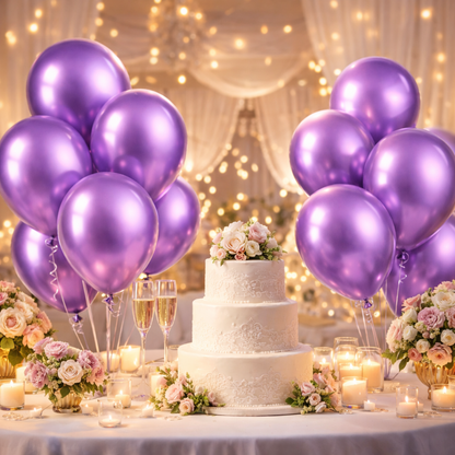 Chrome Purple Balloons 12 inches - 10PC