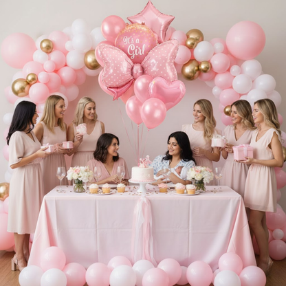 Its a Girl Bow Balloon Set - Pack of 10