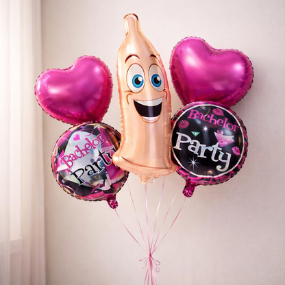 Smiling Condom Shape Foil Balloon Set of 5