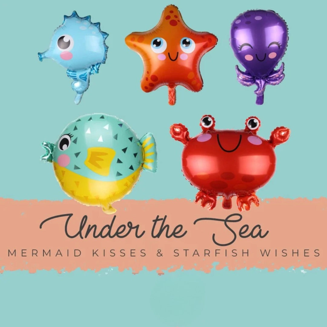 Ocean Theme Foil Balloons Set of 5