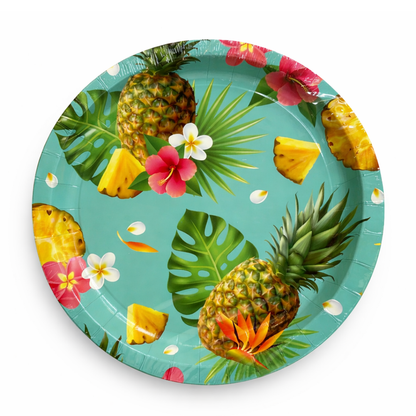 Hawaiian Theme Dinner Party Paper Plates  10.25 inches - 8PC