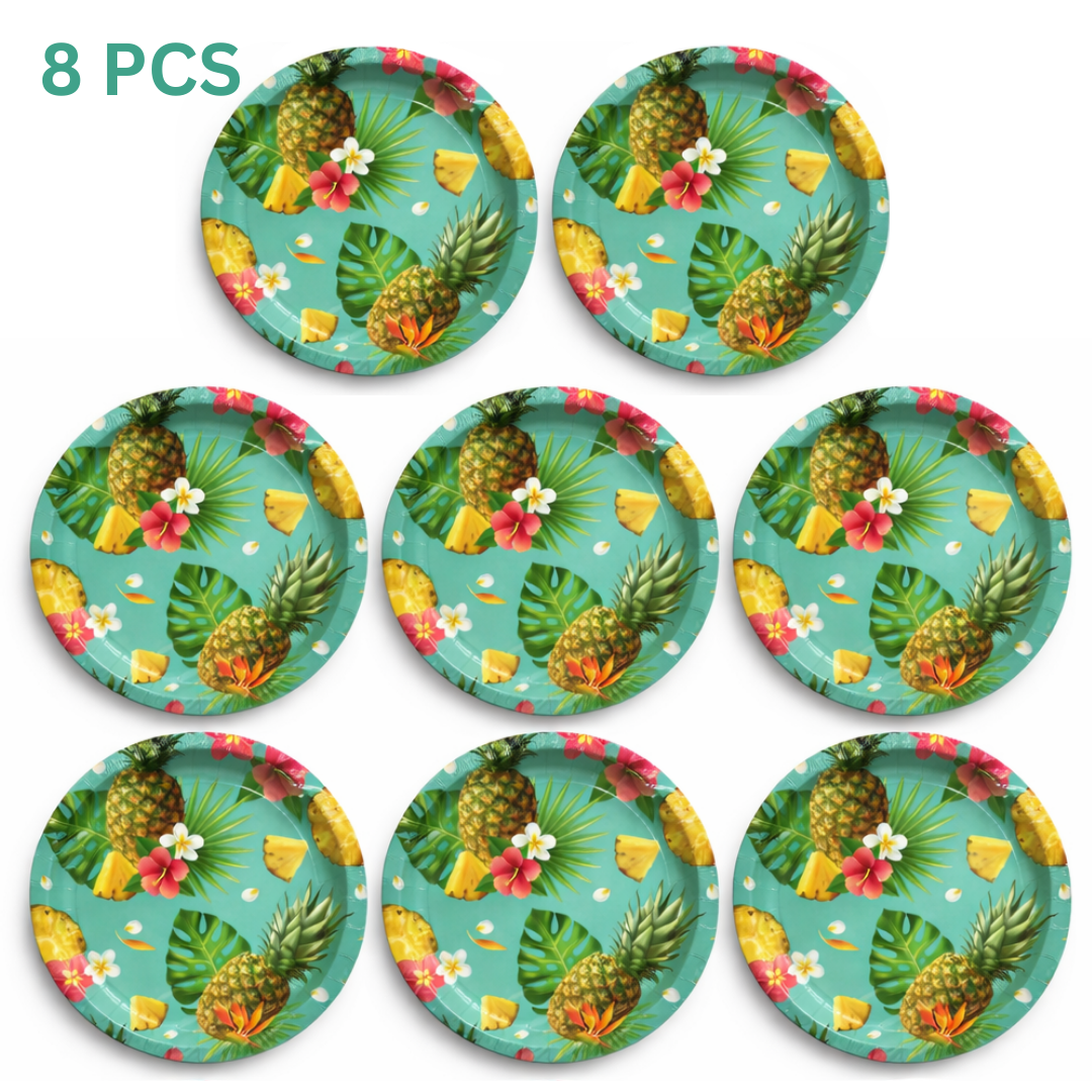 Hawaiian Theme Dinner Party Paper Plates  10.25 inches - 8PC
