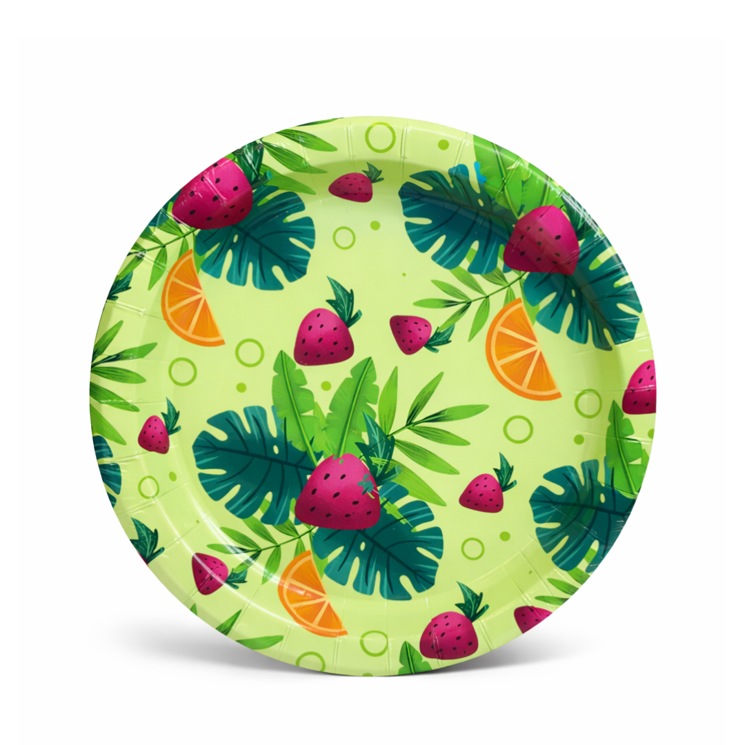 Hawaiian Theme Starter Paper Plates  9 inches - 8PC