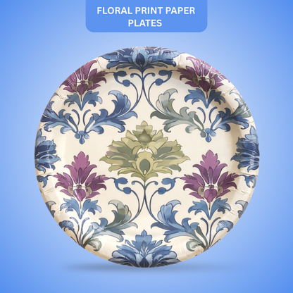 Floral Print Starter Paper Plates 9 inches - 8PC