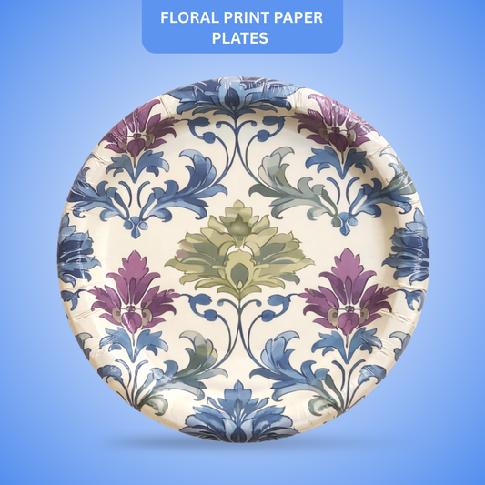 Floral Print Starter Paper Plates 9 inches - 8PC