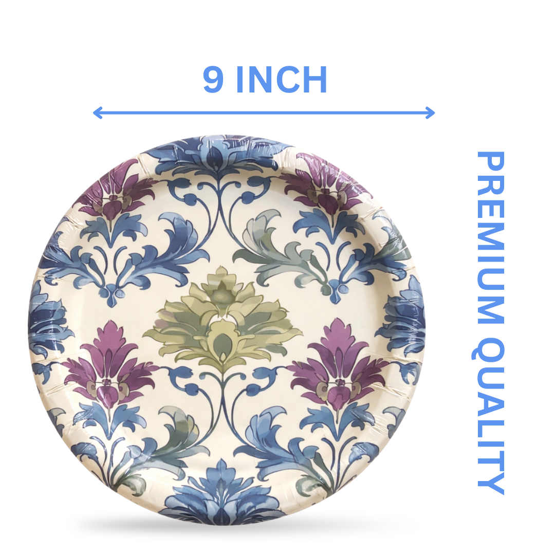Floral Print Starter Paper Plates 9 inches - 8PC