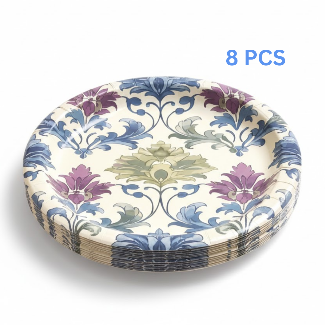 Floral Print Starter Paper Plates 9 inches - 8PC
