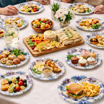 Floral Print Starter Paper Plates 9 inches - 8PC