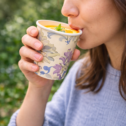 Floral Print Paper Cups 350 ML - 10PC