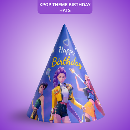 KPOP Theme Birthday Caps - 8PC