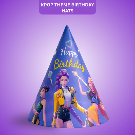 KPOP Theme Birthday Caps - 8PC
