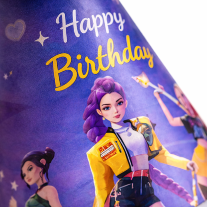 KPOP Theme Birthday Caps - 8PC