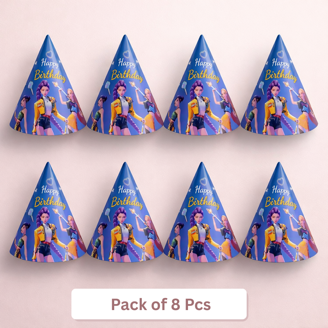 KPOP Theme Birthday Caps - 8PC
