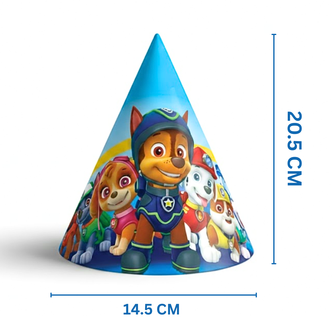 Paw Patrol Theme Birthday Caps - 8PC