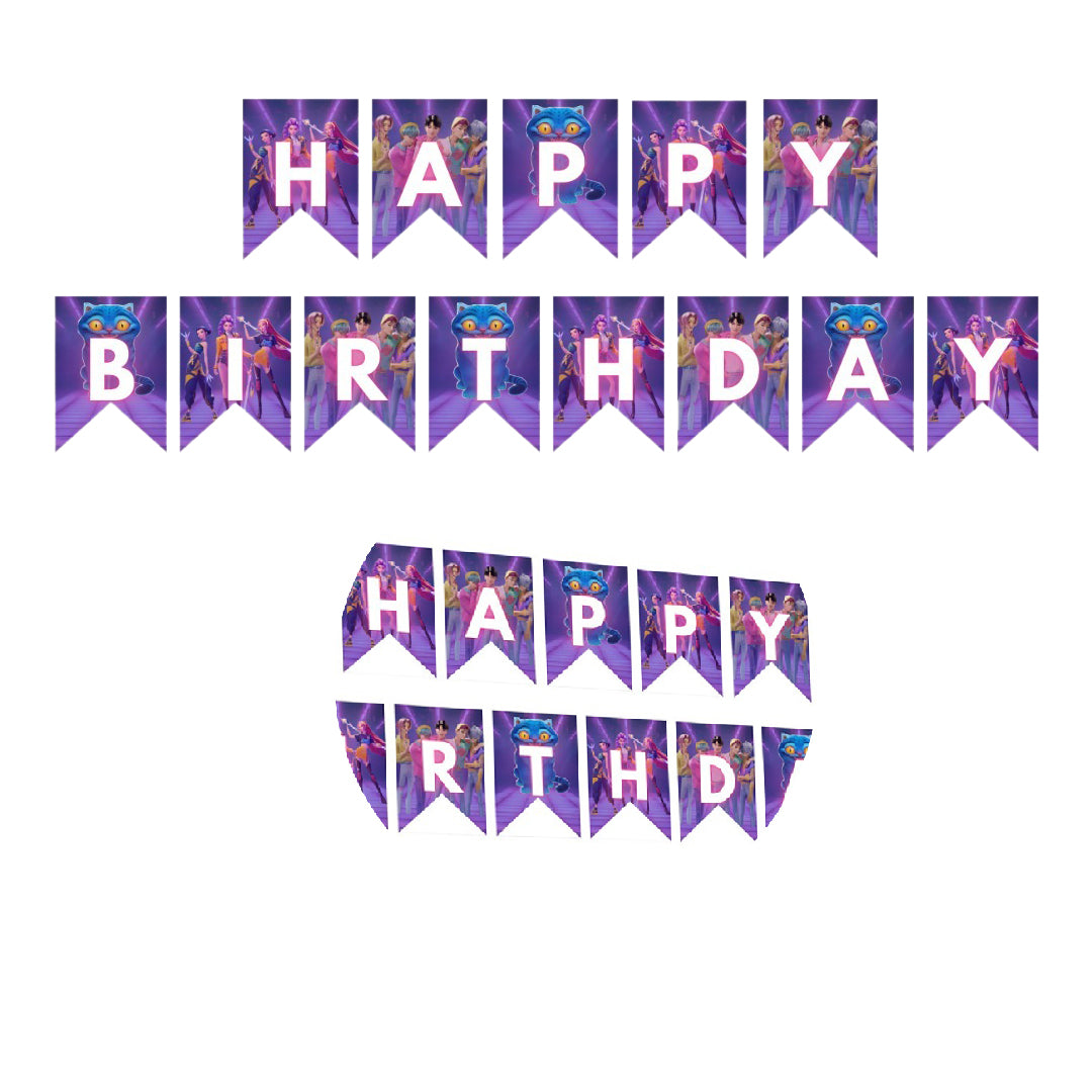 K POP Theme Birthday Banner - 9FT