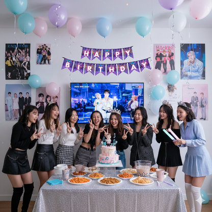 K POP Theme Birthday Banner - 9FT