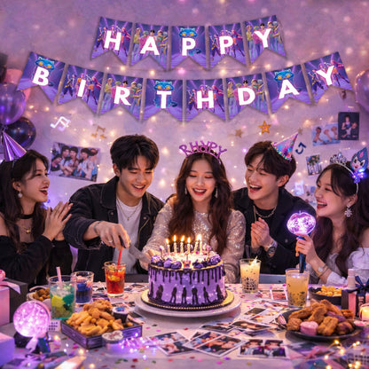 K POP Theme Birthday Banner - 9FT