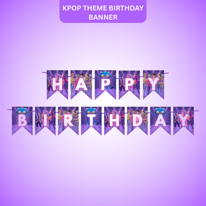 K POP Theme Birthday Banner - 9FT