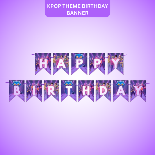 K POP Theme Birthday Banner - 9FT