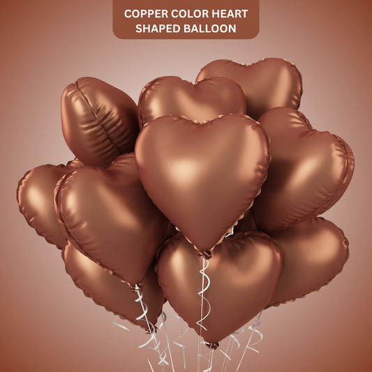 Copper Color Heart Shaped Balloon - 1PC