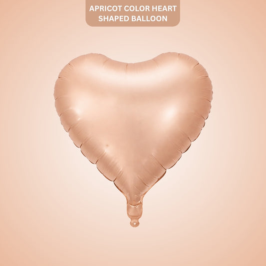 Apricot Heart Shaped Foil Balloon 1 Pc | Pastel Matte Finish Balloon | Romantic Decoration for Valentine, Anniversary & Proposal