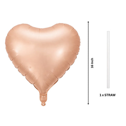 Apricot Heart Shaped Foil Balloon 1 Pc | Pastel Matte Finish Balloon | Romantic Decoration for Valentine, Anniversary & Proposal