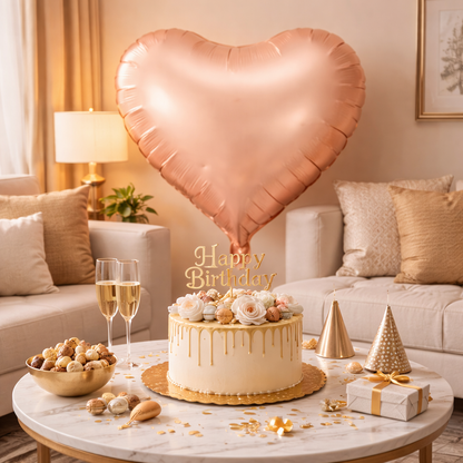 Apricot Heart Shaped Foil Balloon 1 Pc | Pastel Matte Finish Balloon | Romantic Decoration for Valentine, Anniversary & Proposal
