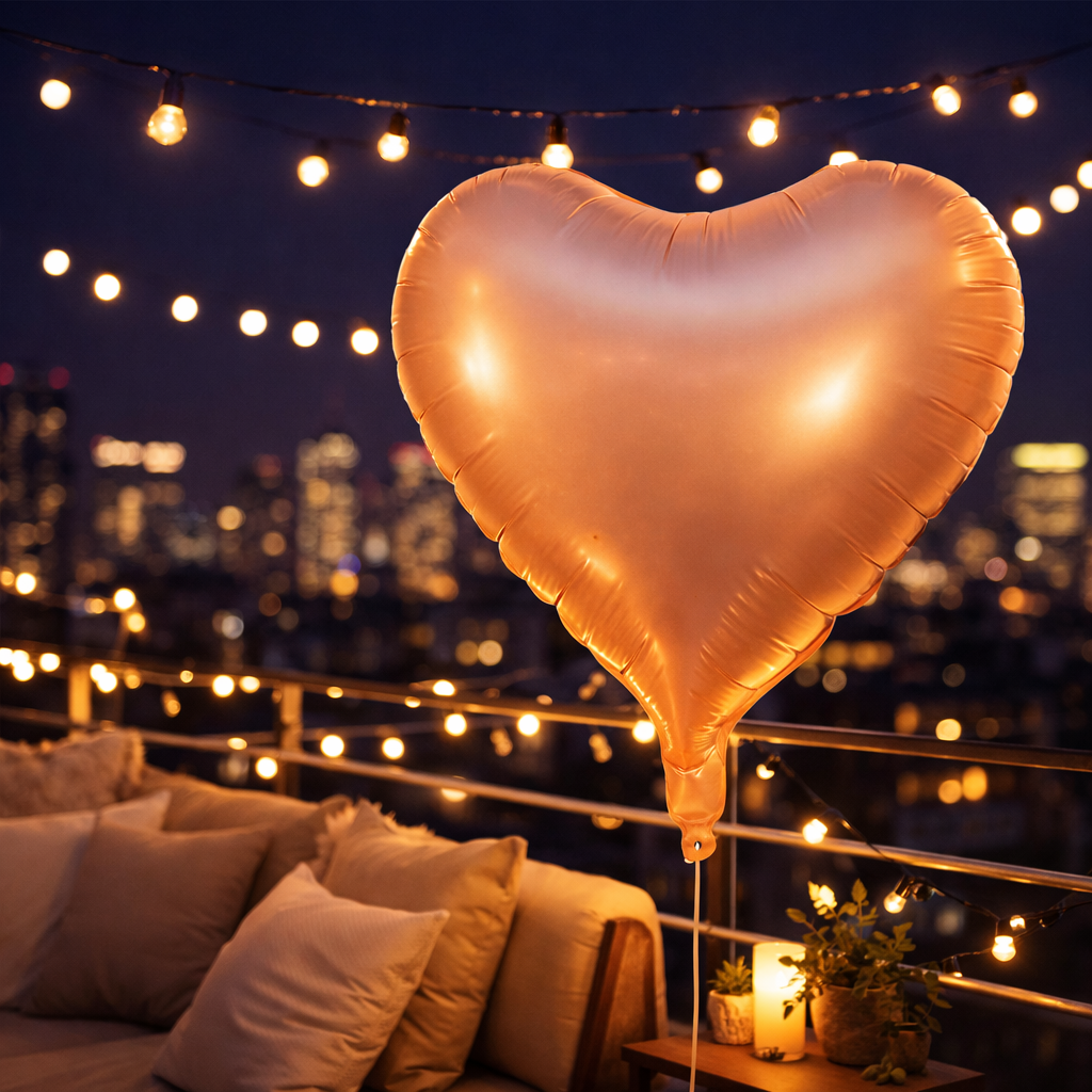 Apricot Heart Shaped Foil Balloon 1 Pc | Pastel Matte Finish Balloon | Romantic Decoration for Valentine, Anniversary & Proposal