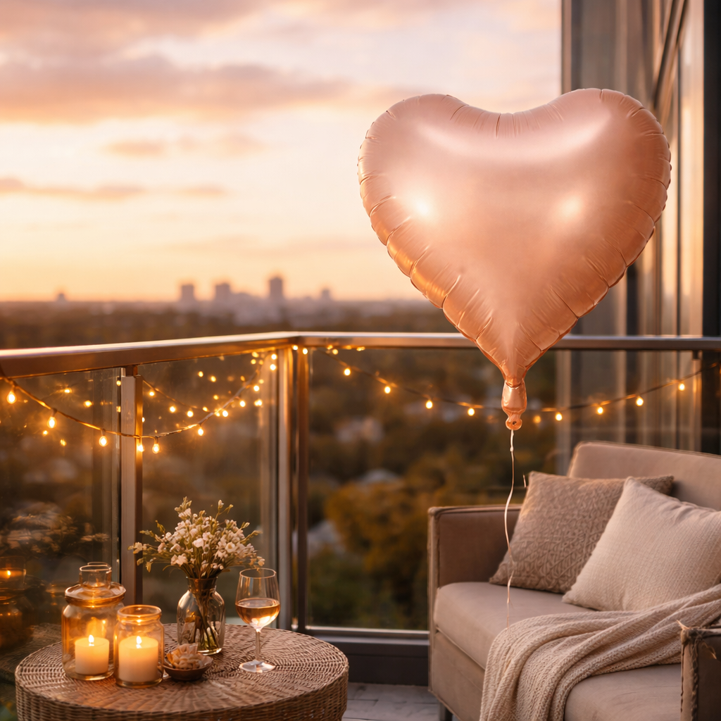 Apricot Heart Shaped Foil Balloon 1 Pc | Pastel Matte Finish Balloon | Romantic Decoration for Valentine, Anniversary & Proposal