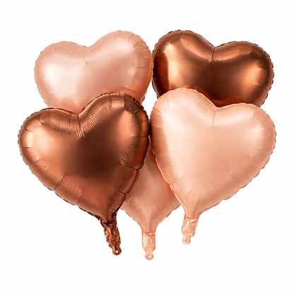 Retro Heart Shaped Balloons - Set of 5