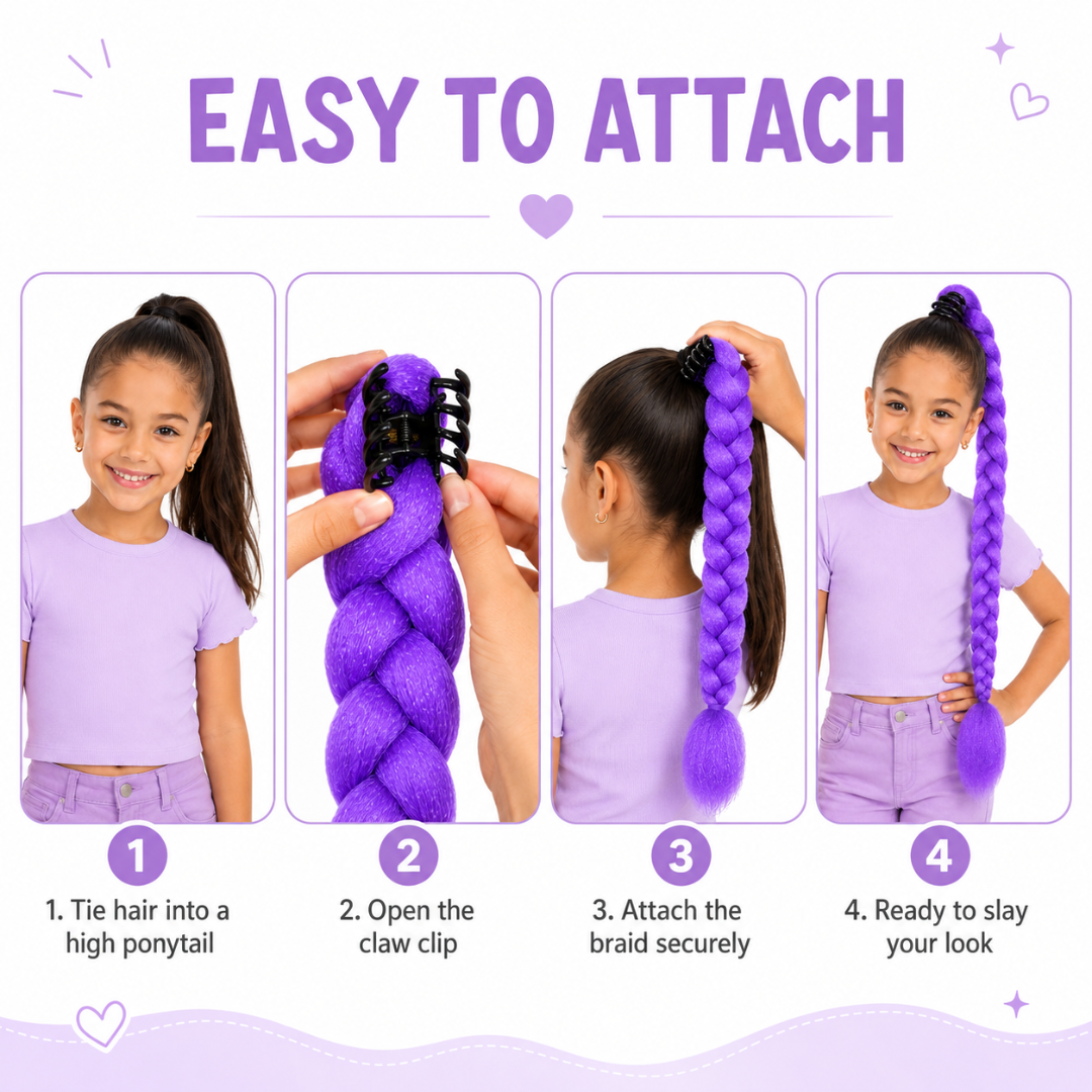 K-Pop Idol Purple Ponytail Cosplay Wig – 26” Heat Resistant Lavender High-Tail Stage Wig for Concerts or Cosplay Look