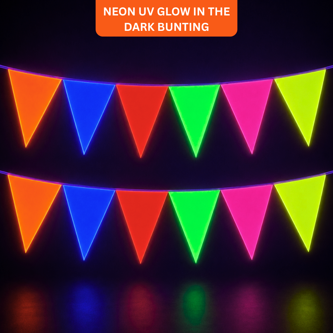 Neon UV Glow in the Dark Buntings - 9FT