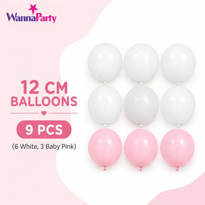 Pink & White Happy Birthday Balloon Bouquet Stand Set - 21 Pcs | Balloons with Plum Blossom Base, Holder & Fiber Rods -  |Birthday Table Centerpiece Decoration for Kids Adults Party, 1 Set