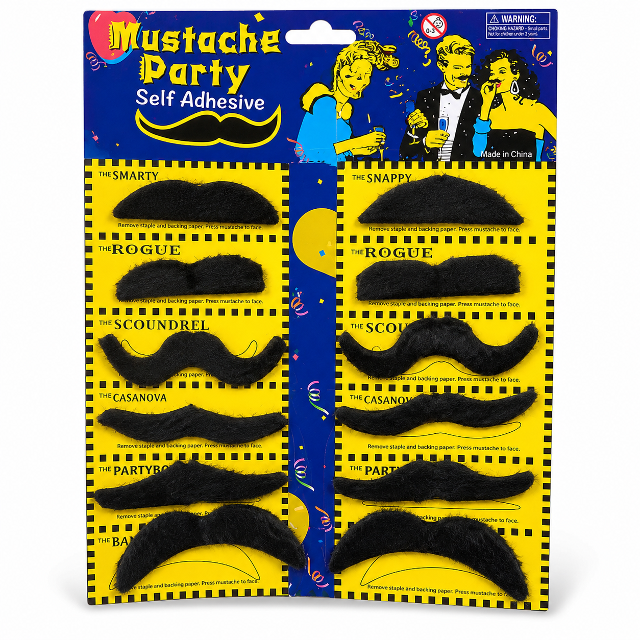 Black Fake Moustaches Self Adhesive, Funny Party Moustache Props for Birthday, Fancy Dress, Photo Booth, Role Play, Return Gifts, Loot Bags & Party Favors – 12 PCS