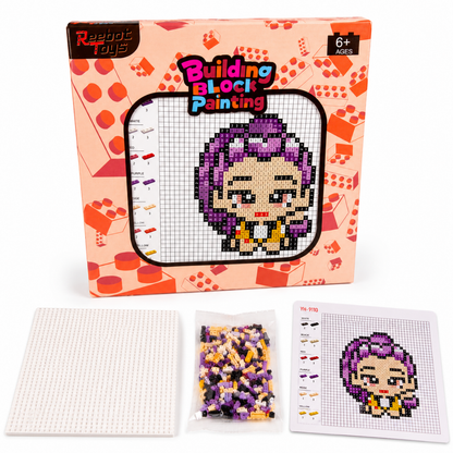 Wanna Party Korean Pop Theme Rumi DIY Mini Block Building Kit, Numbered Pixel Art Building Blocks Puzzle Set for Kids 6+ & Creative Craft Activity for Return Gifts