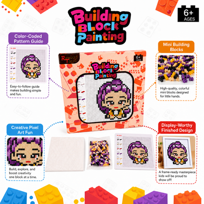 Wanna Party Korean Pop Theme Rumi DIY Mini Block Building Kit, Numbered Pixel Art Building Blocks Puzzle Set for Kids 6+ & Creative Craft Activity for Return Gifts