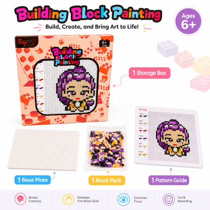 Wanna Party Korean Pop Theme Rumi DIY Mini Block Building Kit, Numbered Pixel Art Building Blocks Puzzle Set for Kids 6+ & Creative Craft Activity for Return Gifts