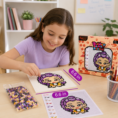 Wanna Party Korean Pop Theme Rumi DIY Mini Block Building Kit, Numbered Pixel Art Building Blocks Puzzle Set for Kids 6+ & Creative Craft Activity for Return Gifts