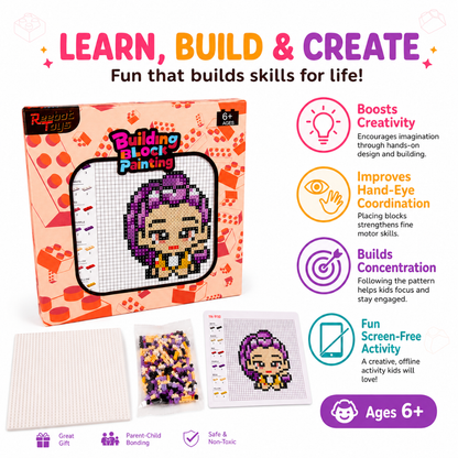Wanna Party Korean Pop Theme Rumi DIY Mini Block Building Kit, Numbered Pixel Art Building Blocks Puzzle Set for Kids 6+ & Creative Craft Activity for Return Gifts