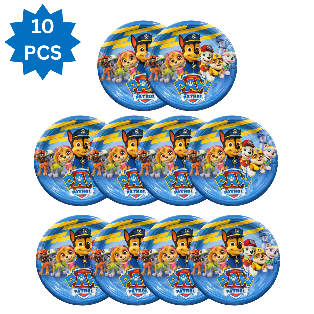 Paw Patrol Theme Paper Plates - 10PC