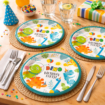 Dinosaur Birthday Paper Plates - 10PC