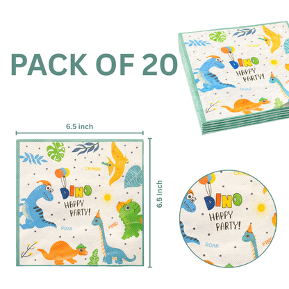 Dinosaur Birthday Paper Napkins - 20PC